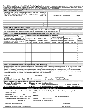 Free & Reduced Price School Meals Family Application