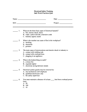 Electrical Safety Training Quiz