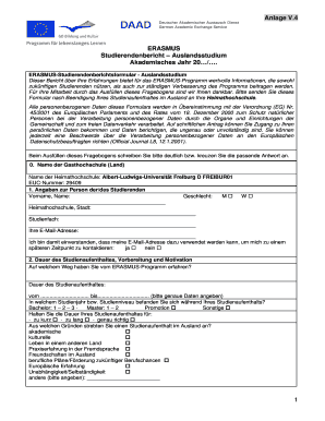 ERASMUS-Studierendenberichtsformular