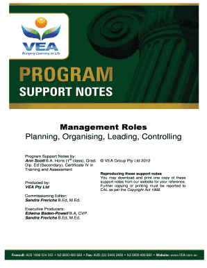 Management Roles Worksheet