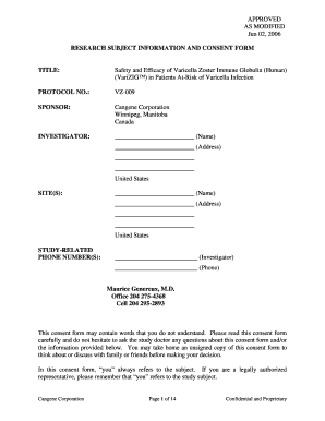 Research Subject Consent Form