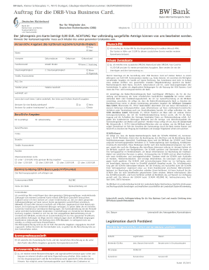Auftrag für die DRB-Visa Business Card