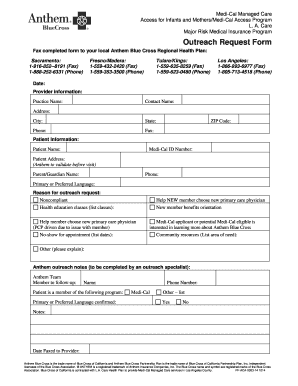 Medi-Cal Outreach Request Form