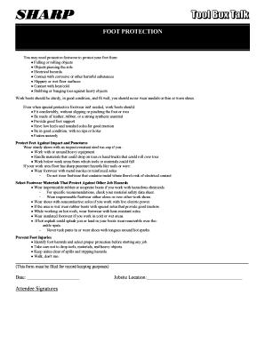 Workplace Foot Protection Policy