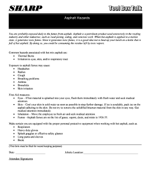Asphalt Hazards Safety Notice
