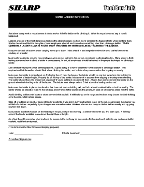 Ladder Safety Policy and Record Form