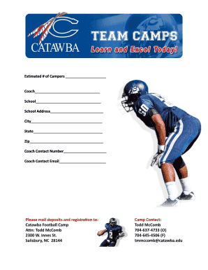 School Camp Registration Form