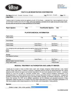 Youth Club Registration Confirmation