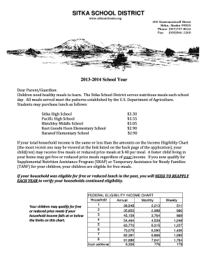Free and Reduced Price School Meal Application