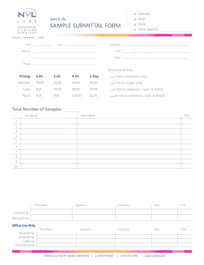 Sample Submittal Form