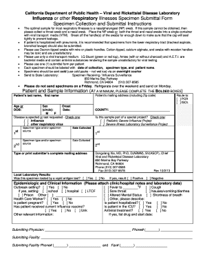California Influenza Specimen Submittal Form