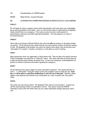 Attendance Notification Form