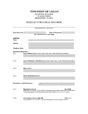 New Jersey Public Records Request Form