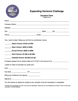 Expanding Horizons Challenge Donation Form