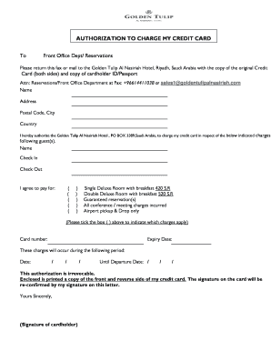 Credit Card Authorization Form