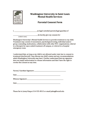 Parental Consent Form for Mental Health Services