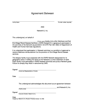 ESRD Network Facility Agreement