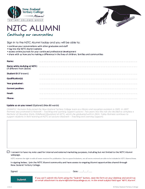 NZTC Alumni Registration Form