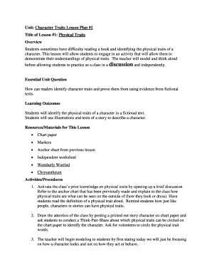 Physical Traits Lesson Plan