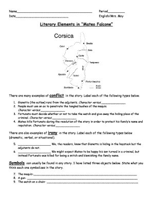 Literary Elements Worksheet