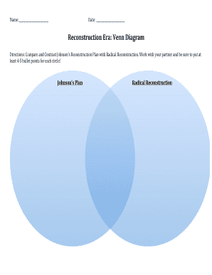 Reconstruction Era Venn Diagram Worksheet