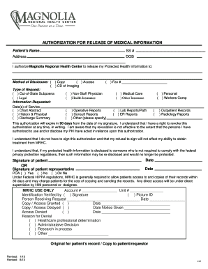 Authorization for Release of Medical Information