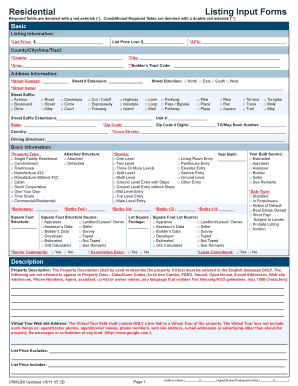 Residential Listing Input Form