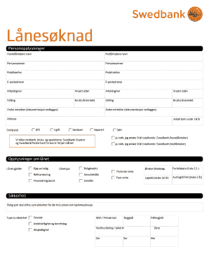 Swedbank Loan Application Form