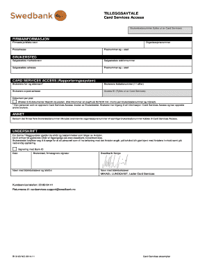 Card Services Access Addendum