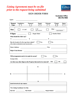 Sign Order Form