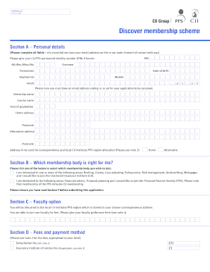Chartered Insurance Institute Student Membership Application