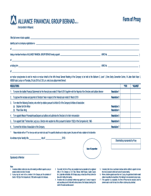 Malaysia Proxy Form