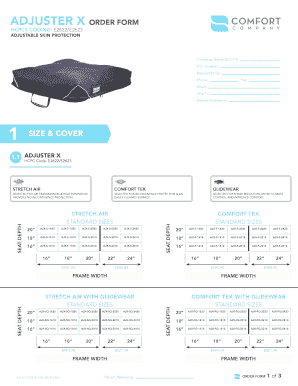 Adjuster X Order Form