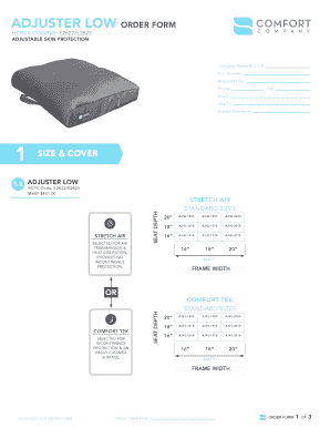 Adjuster Low Order Form