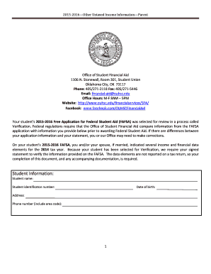 2015-2016 Parent Untaxed Income Verification Form