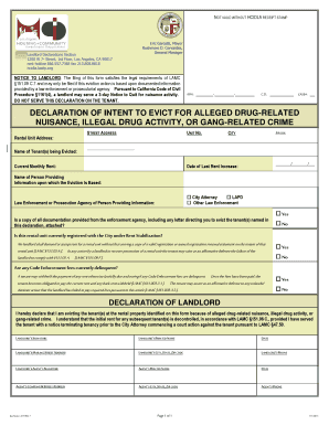 California Landlord Eviction Declaration Form