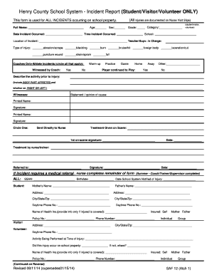 Henry County School System Incident Report