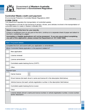 Controlled Waste Credit Card Payment Form