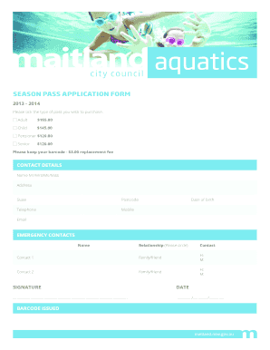 Season Pass Application Form