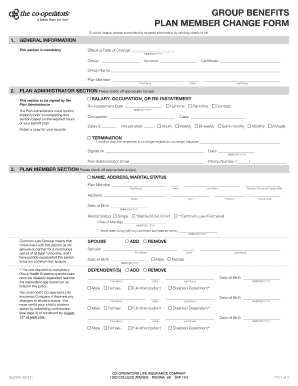 Group Benefits Plan Member Change Form