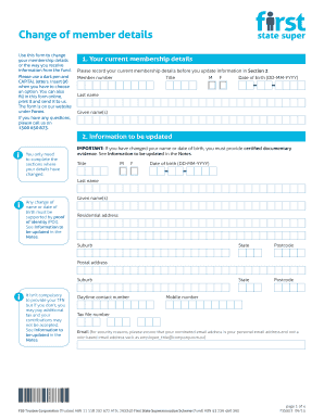 Change of Member Details Form