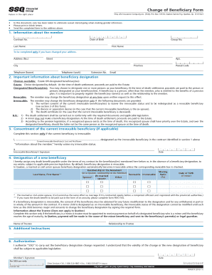 Change of Beneficiary Form