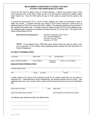 Student Records Request Form