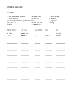 Household Aggregation Form