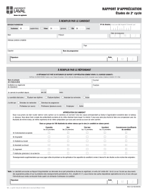 Rapport d’appréciation