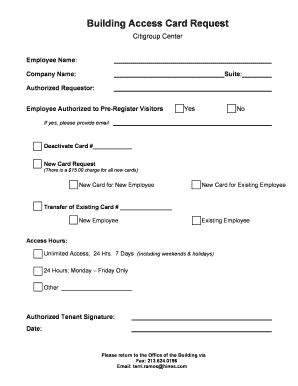 Employee Access Card Request Form