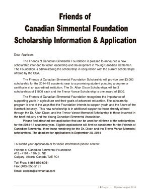 SIMMENTAL SCHOLARSHIP APPLICATION