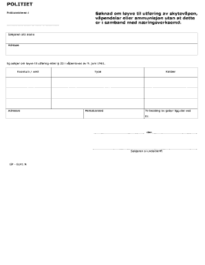 Norwegian Firearm License Application