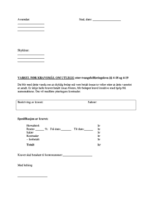 Norwegian Debt Collection Notice