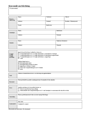 Norwegian Eviction Claim Form